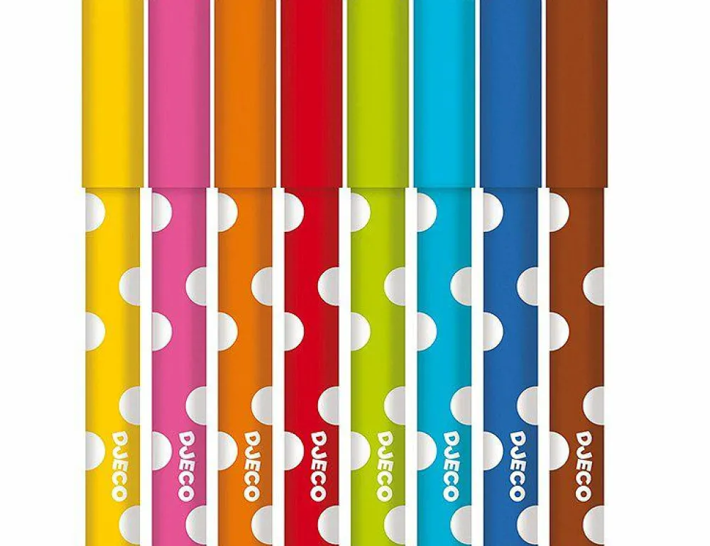 Best Djeco 8 Slidstærke Vaskbare Filttusser