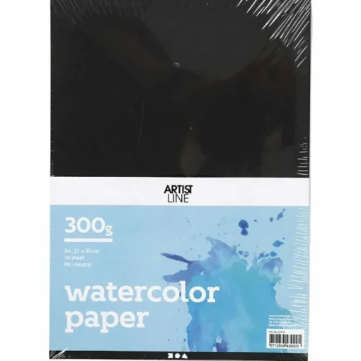 Creativ Company Akvarelpapir A4 / 230 gr. - Sort, 10 ark