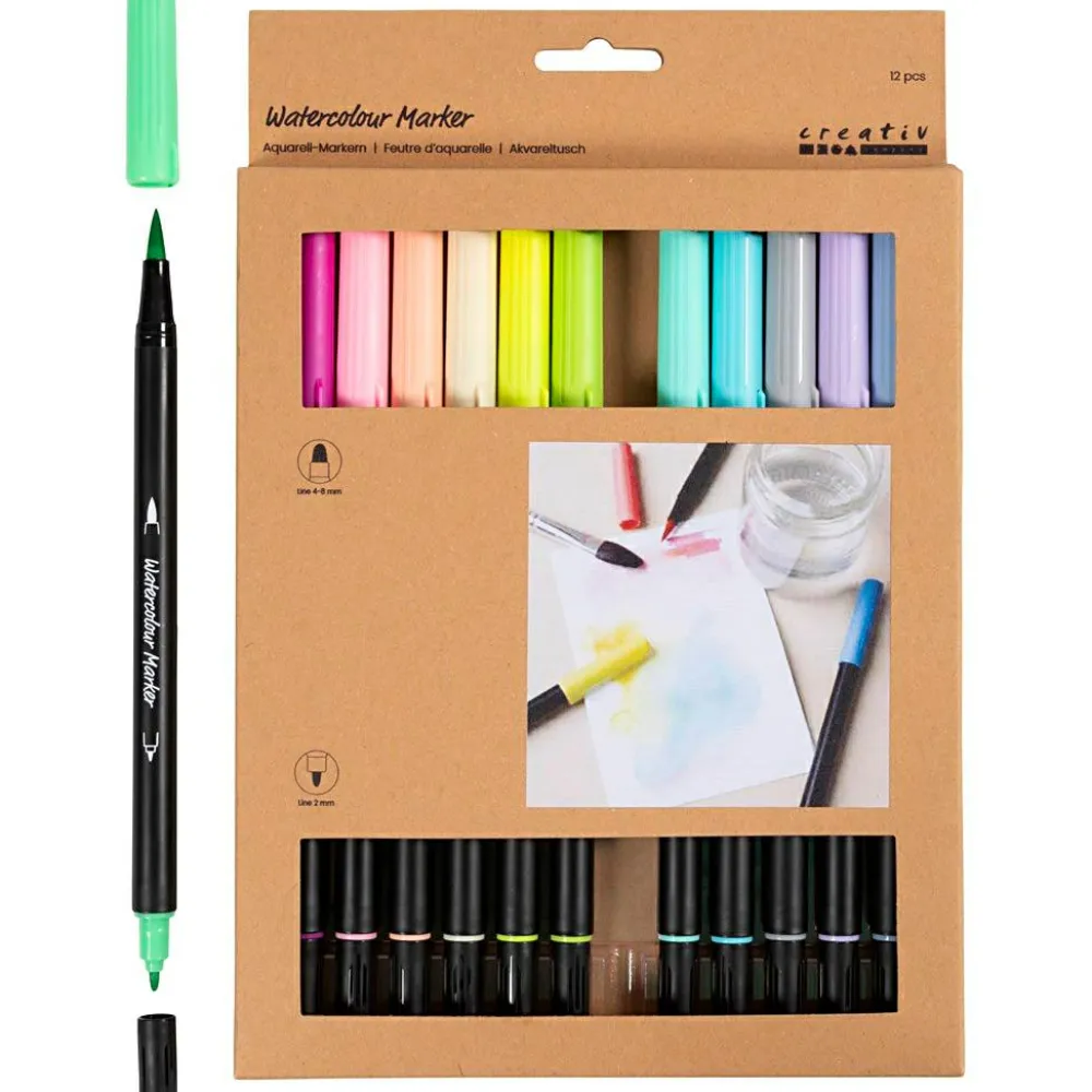 Online Creativ Company Akvareltusser - Pastel, 12 stk