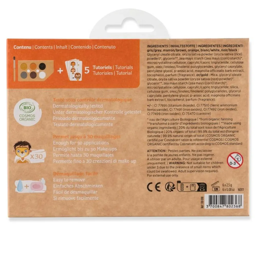 Clearance Ansigtsmaling m. 6 farver - Wildlife