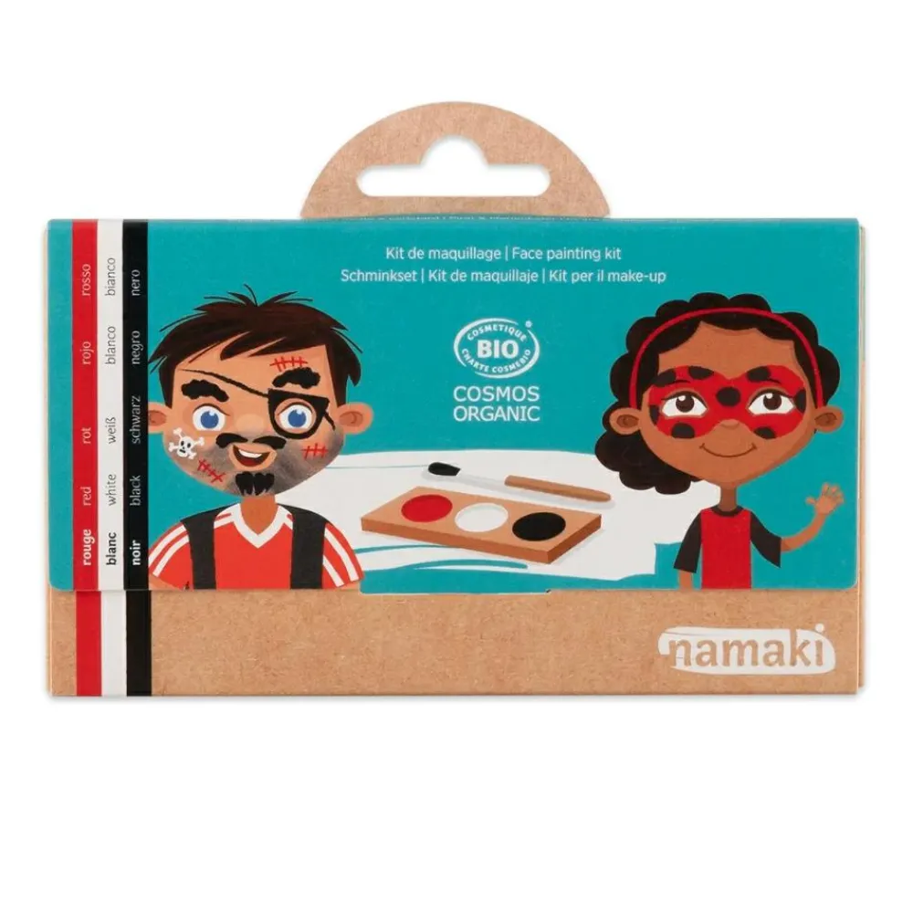 Ansigtsmaling m. 3 farver - Pirat & mariehøne