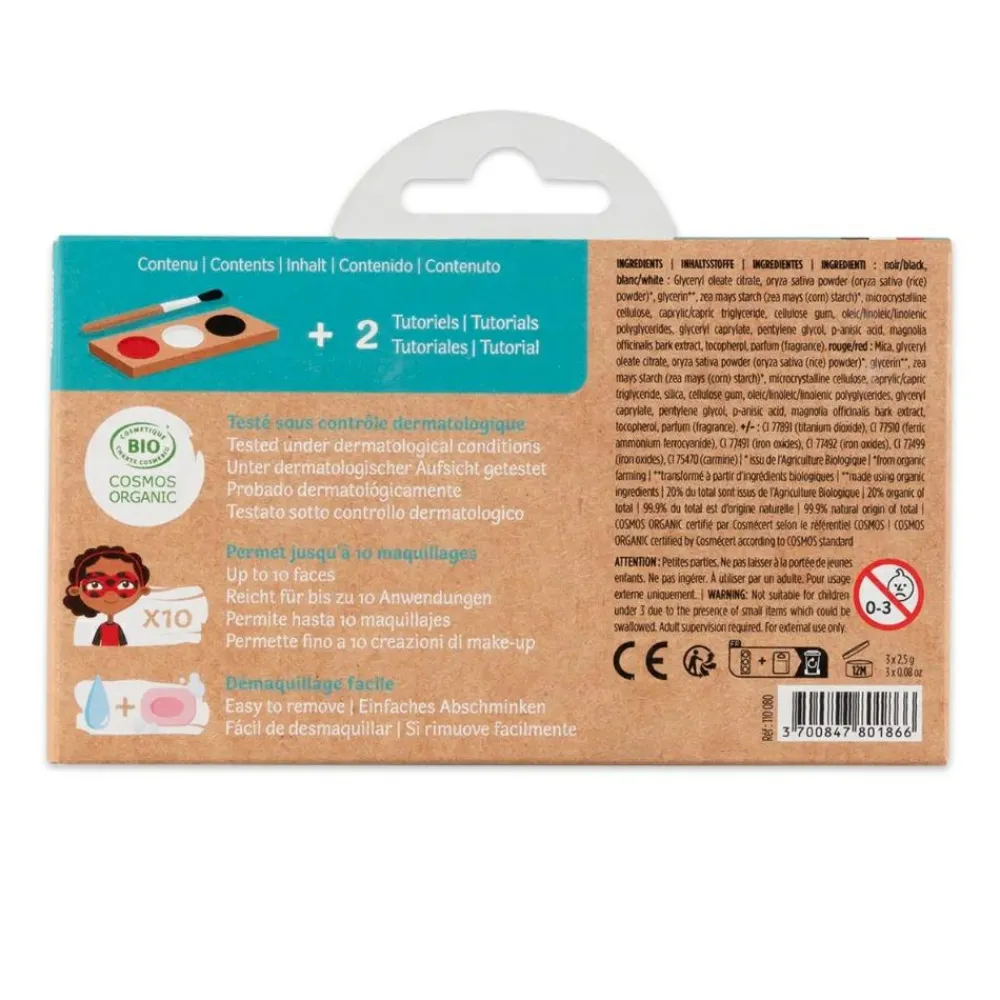 Ansigtsmaling m. 3 farver - Pirat & mariehøne