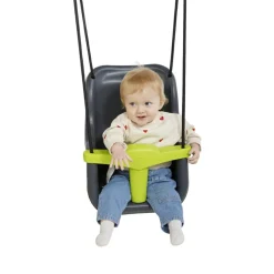 Discount DICE Babygynge - Antracit/lime (sort reb)