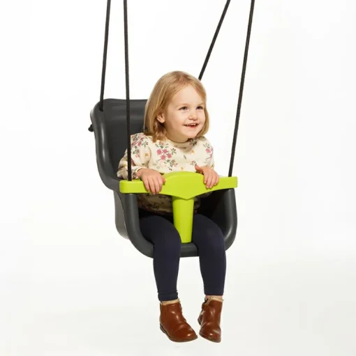 Discount DICE Babygynge - Antracit/lime (sort reb)