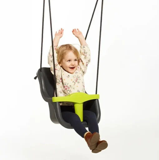 Discount DICE Babygynge - Antracit/lime (sort reb)