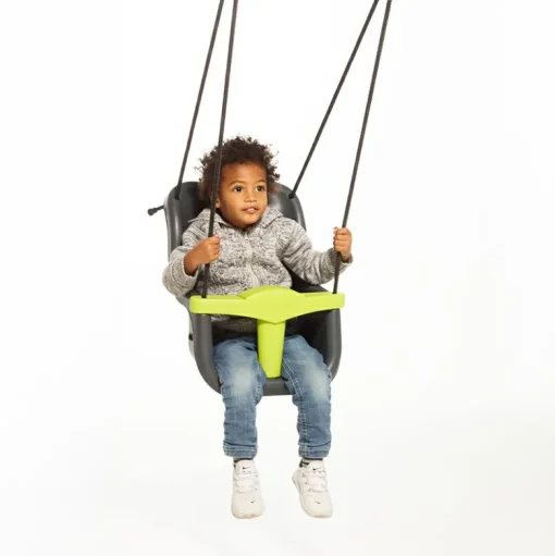 Discount DICE Babygynge - Antracit/lime (sort reb)