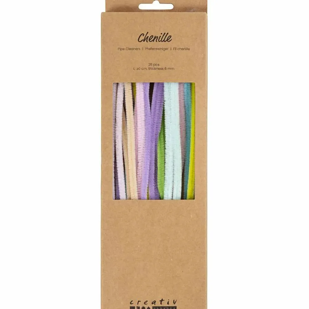 Outlet Creativ Company Chenille Ø6 mm. - Pastel, 25 stk