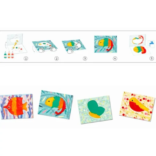 Clearance Djeco Collage med fingermaling (fra 18 mdr.) - Dyr