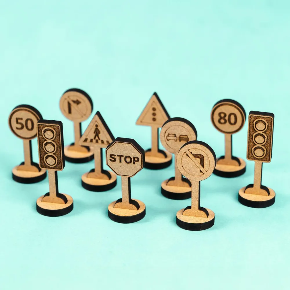 Clearance Crateit Town - Trafik og vejskilte, 10 dele