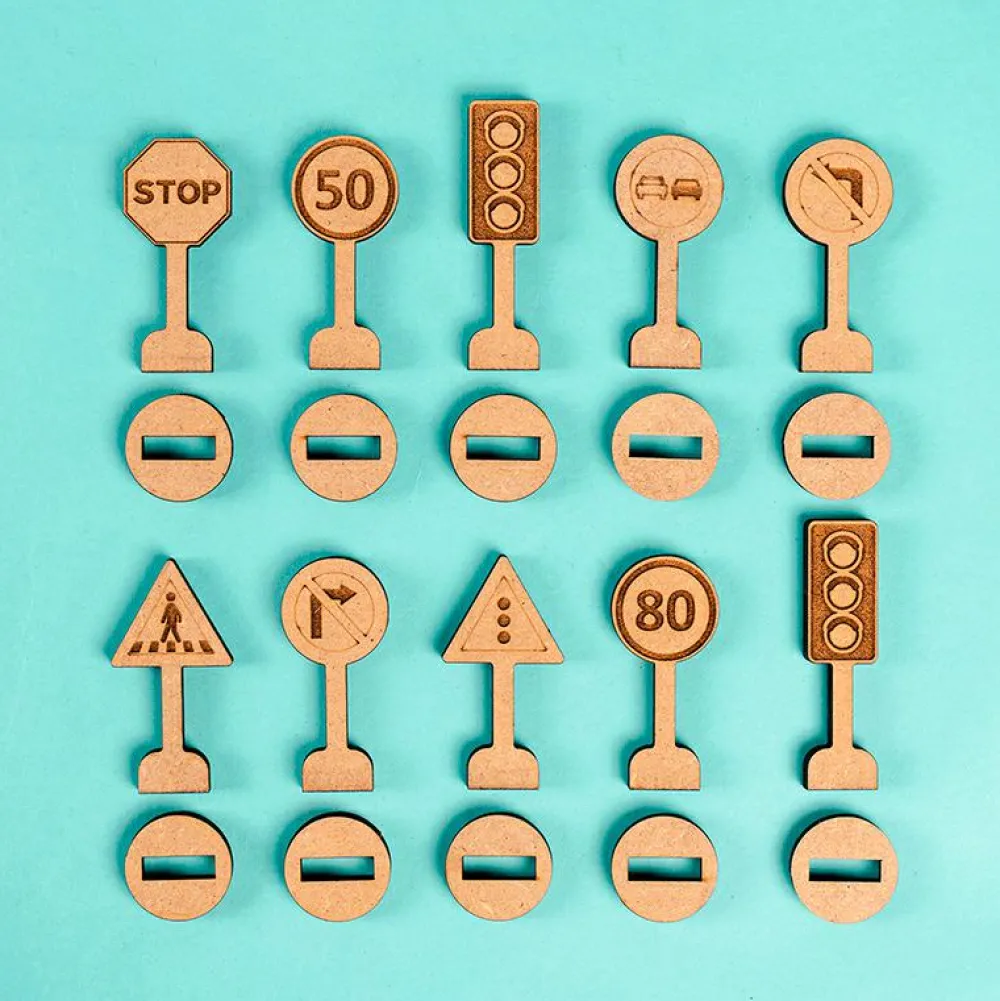 Clearance Crateit Town - Trafik og vejskilte, 10 dele