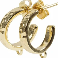 Creativ Company Creoler øreringe med øje - Forgyldt, 2 x 2 par