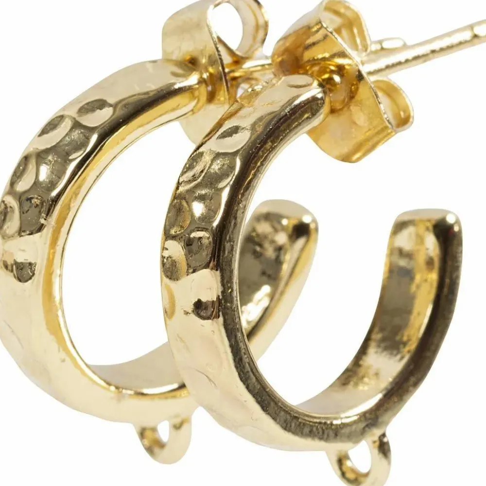 Creativ Company Creoler øreringe med øje - Forgyldt, 2 x 2 par