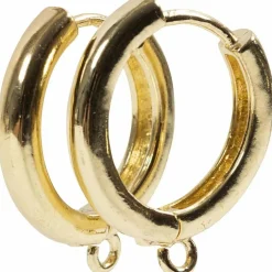 Creativ Company Creoler øreringe med øje - Forgyldt, 2 x 2 par