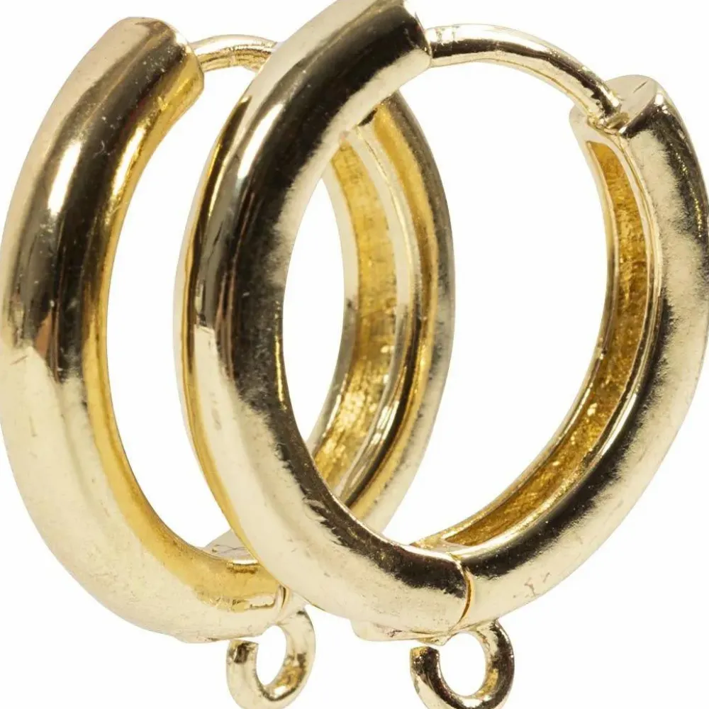 Creativ Company Creoler øreringe med øje - Forgyldt, 2 x 2 par