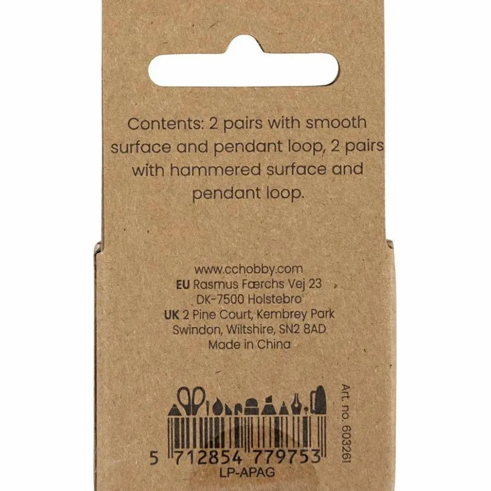 Creativ Company Creoler øreringe med øje - Forgyldt, 2 x 2 par