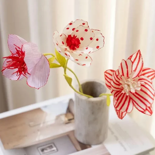 Clearance Creativ Company Crepepapir m. stræk - Lilla/pink, 8 ark