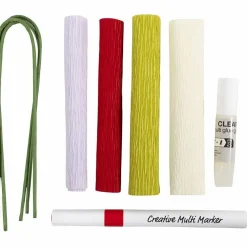 Creativ Company Crepepapir mini - Blomster med farvemagi, 3 stk