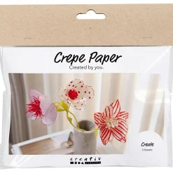 Creativ Company Crepepapir mini - Blomster med farvemagi, 3 stk