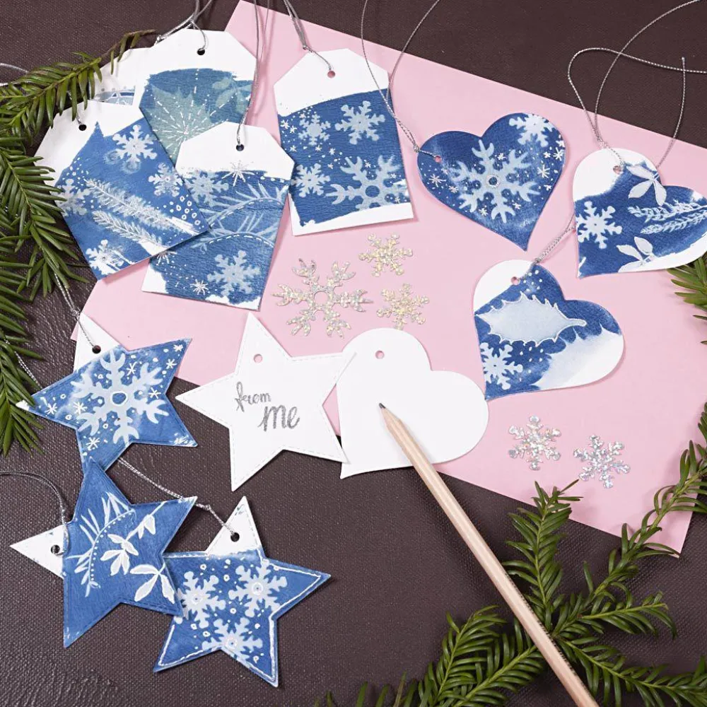 New Creativ Company Cyanotypi (lystryk) - Lav julegave-mærker, 36 stk