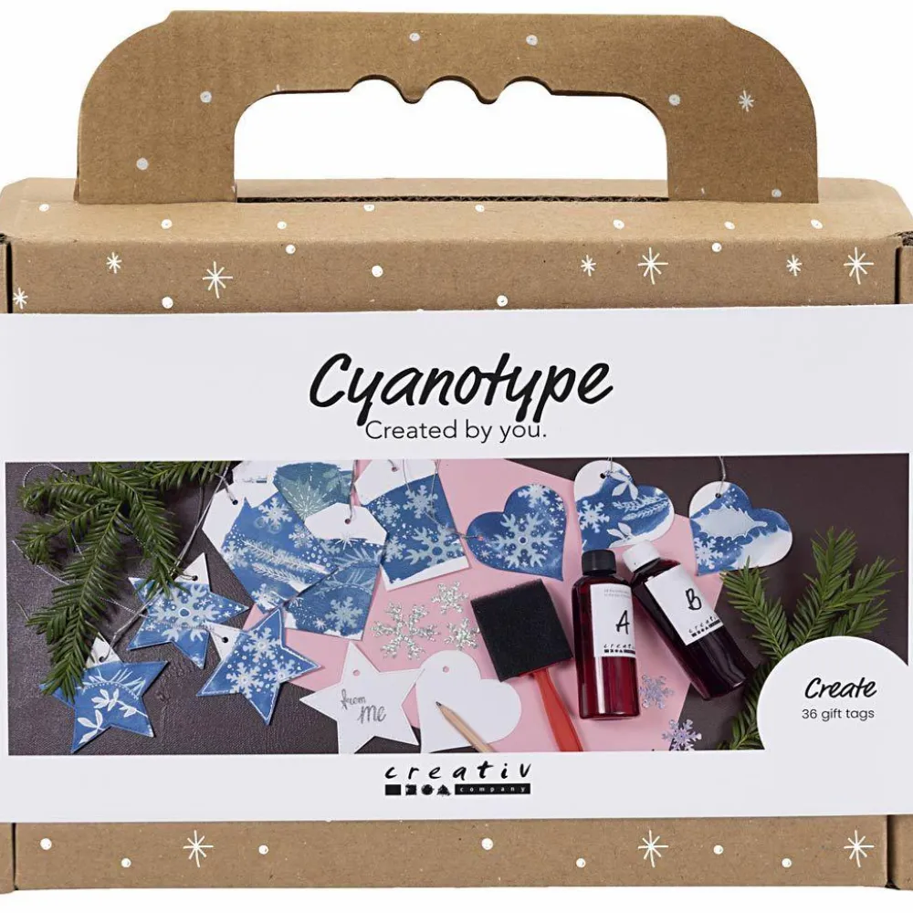 New Creativ Company Cyanotypi (lystryk) - Lav julegave-mærker, 36 stk