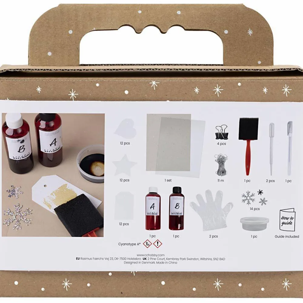 New Creativ Company Cyanotypi (lystryk) - Lav julegave-mærker, 36 stk