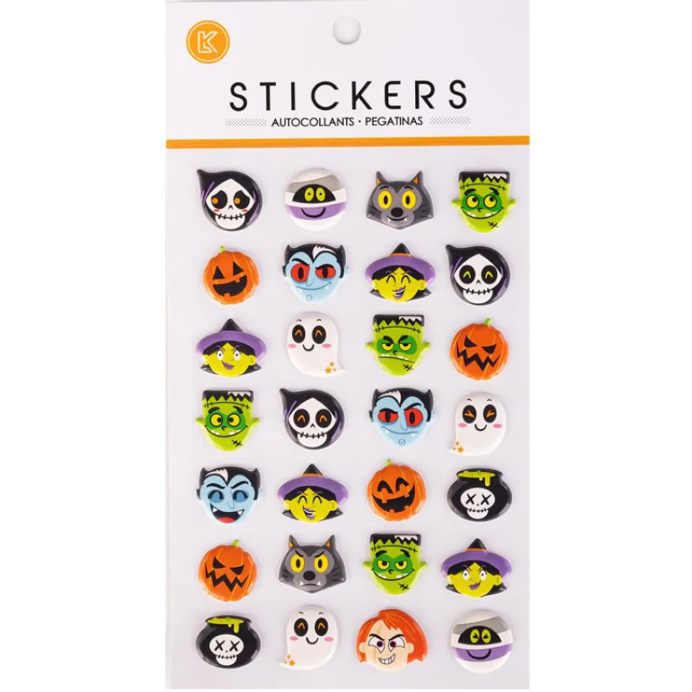 Clearance 3D-klistermærker - Halloween, 1 ark