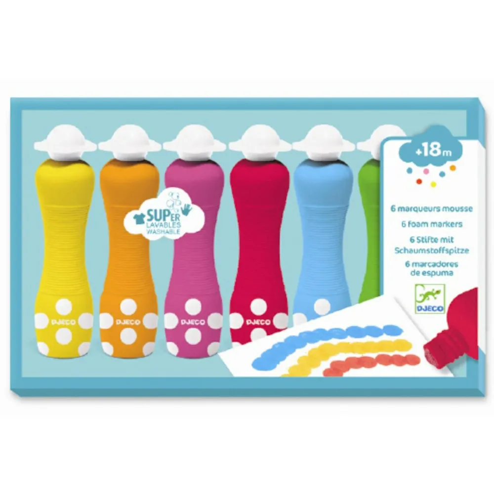 New Djeco Dot Markers - Basis, 6 stk