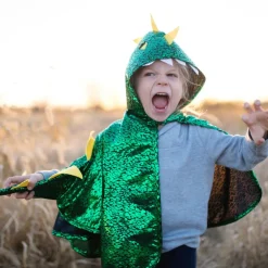 Best Great Pretenders Dragekappe - Grøn/gul, str. 2-3 år