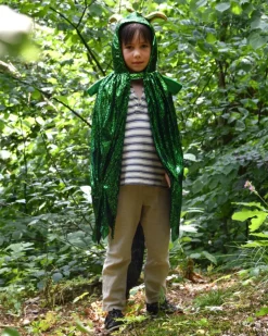 Clearance Den Goda Fen Dragekappe - Grøn/Guld, str. 3-8 år