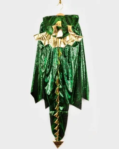 Clearance Den Goda Fen Dragekappe - Grøn/Guld, str. 3-8 år