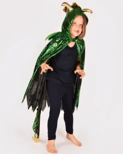 Clearance Den Goda Fen Dragekappe - Grøn/Guld, str. 3-8 år