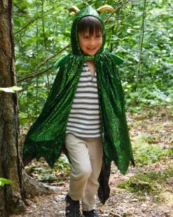 Clearance Den Goda Fen Dragekappe - Grøn/Guld, str. 3-8 år