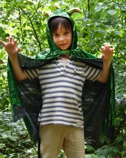 Clearance Den Goda Fen Dragekappe - Grøn/Guld, str. 3-8 år