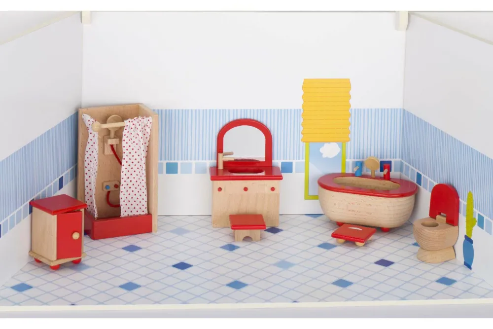 Discount goki Dukkehus tilbehør - Badeværelse, klassisk