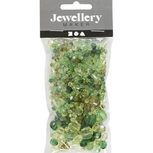 New Creativ Company Facetperlemix - Grøn, 45 gr.