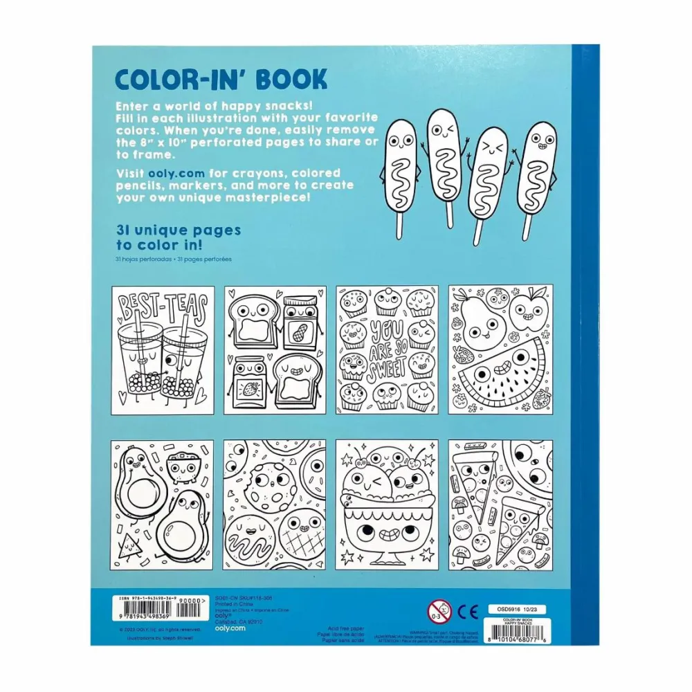 Discount OOLY Farvelægningsbog - Happy Snacks