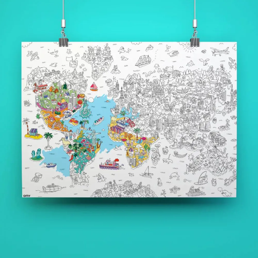 Sale Farvelægningsplakat - Verdenskort