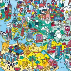 Sale Farvelægningsplakat - Verdenskort