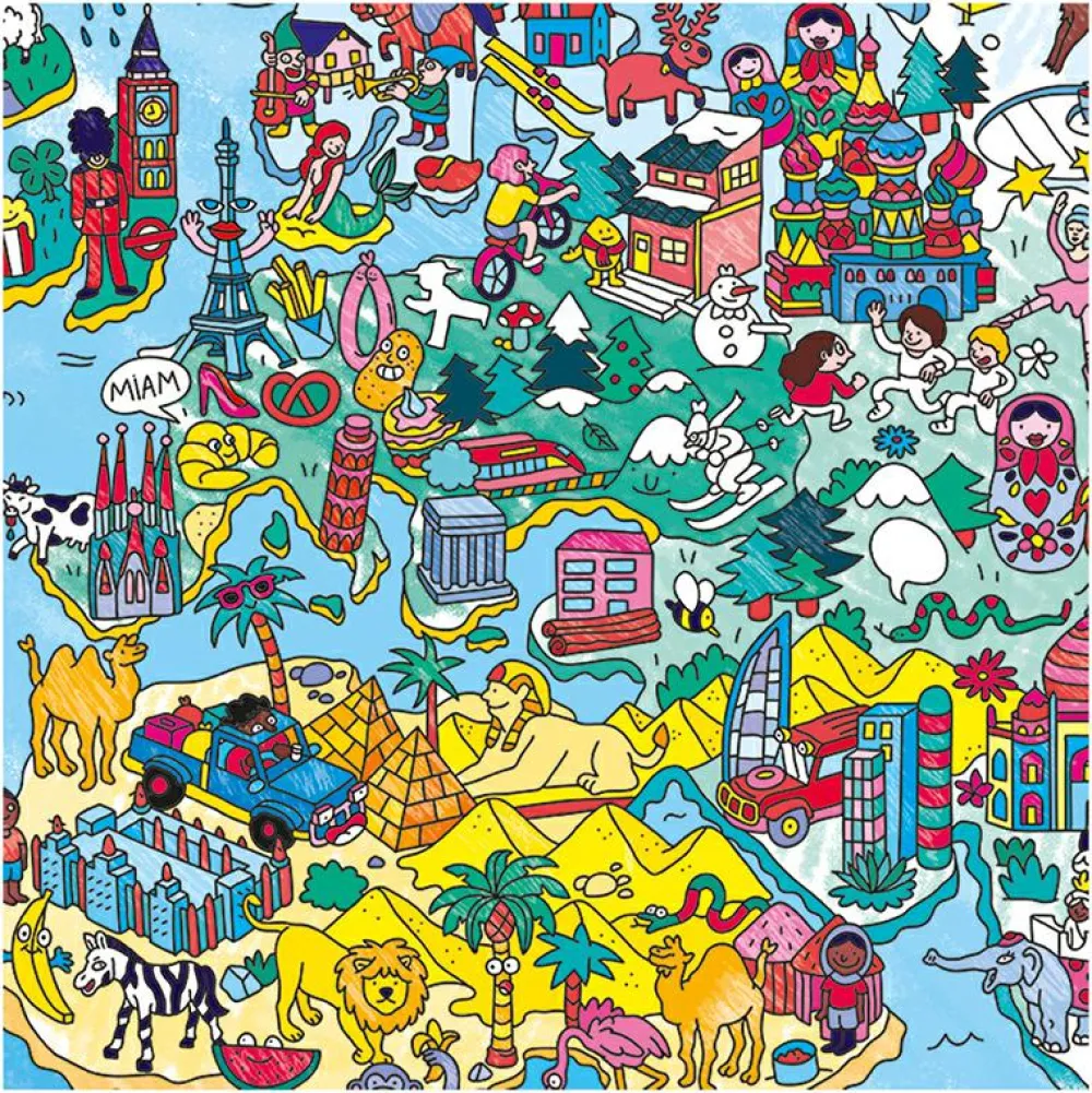 Sale Farvelægningsplakat - Verdenskort