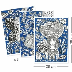 Hot Djeco Farvelægningsplakater - Blomster, 3 stk