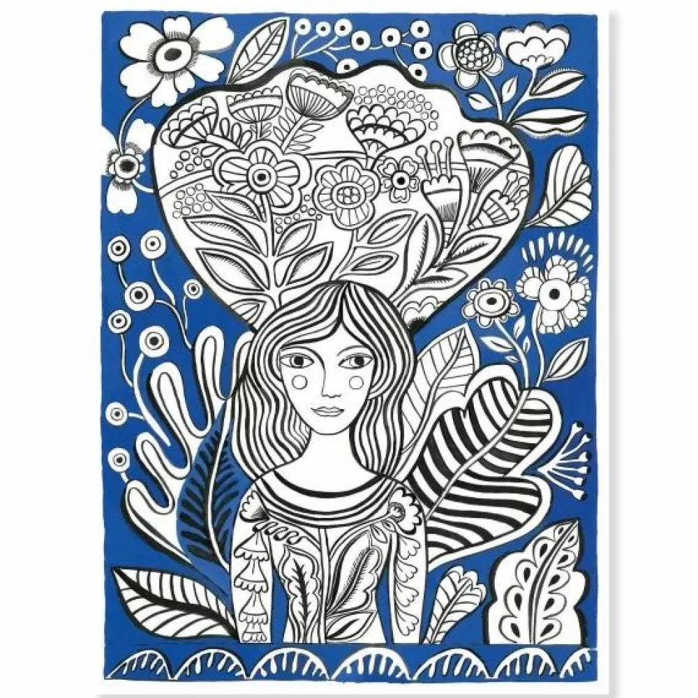 Hot Djeco Farvelægningsplakater - Blomster, 3 stk