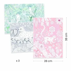 Sale Djeco Farvelægningsplakater - Jungle, 3 stk