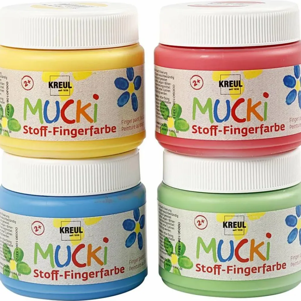 Best Finger- og tekstilmaling 150 ml - Basis, 4 stk