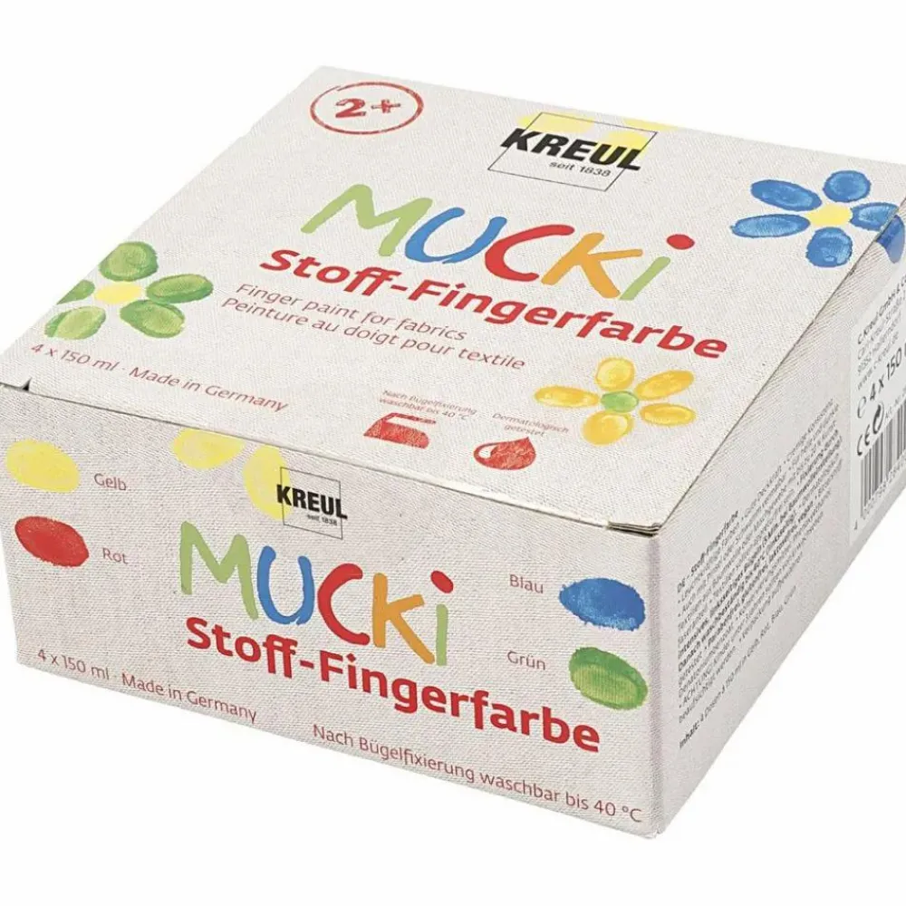 Best Finger- og tekstilmaling 150 ml - Basis, 4 stk