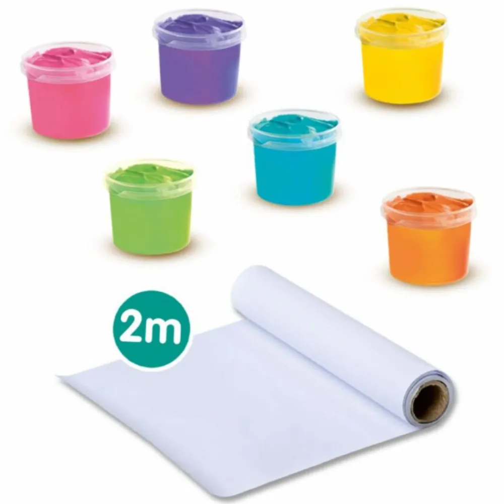 Best SES Creative Fingermaling - 6 x 110 ml - Inkl. papirrulle