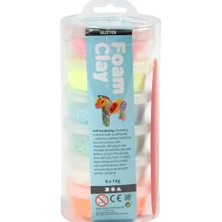 New Creativ Company Foam Clay 6 x 14 gr. - Glitter