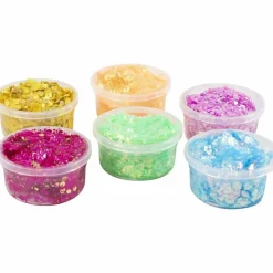 New Creativ Company Glitter Clay 6 x 20 ml - Basisfarver