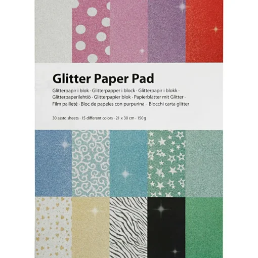 New Creativ Company Glitterpapir A4, 30 ark