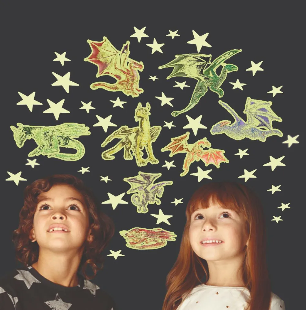 Sale Brainstorm Glow - Drager + stjerner, 43 dele