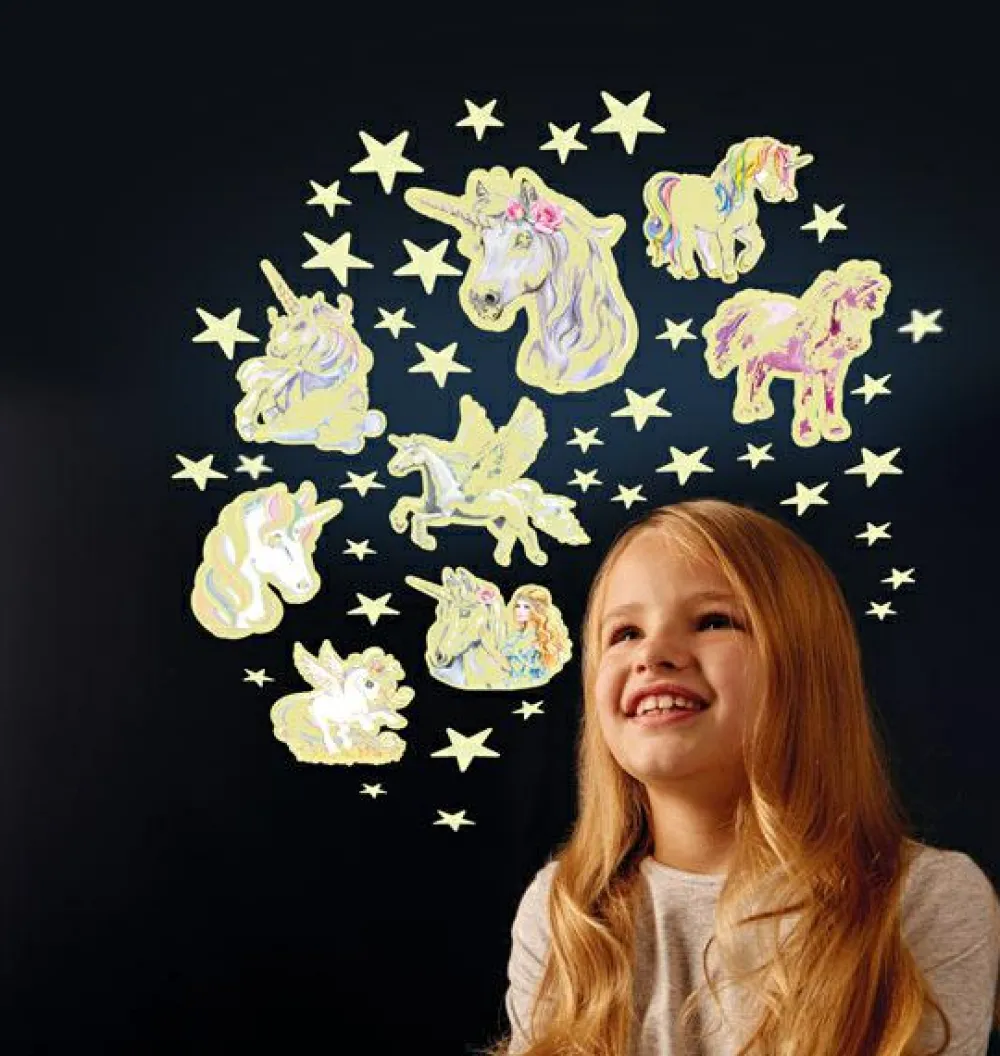 Best Brainstorm Glow - Enhjørninger + stjerner, 43 dele